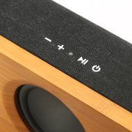 ARCHEER 25W Bluetooth Speakers with Super Bass, Charging Port Upgraded, Bamboo Wood Home Speaker with Subwoofer N2