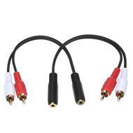 eBoot 3.5mm Female to 2 RCA Male Stereo Audio Y Cable Adapter 6 Inch, 2 Pack N4