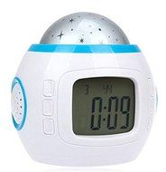 HM Music Star Projection Alarm Clock with Little Star Glow Night Light Projector N4