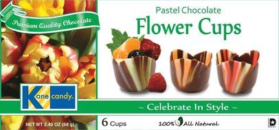 Kane Candy, Pastel Chocolate Flower Cups, 6 Cups Net Wt. 2.40-Ounce N3