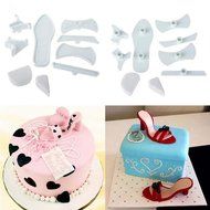 Dealglad&reg; 9 Pcs Lady High-Heeled Shoes Fondant Cake Sugar Craft Baking Cutter Mold