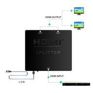 HDMI Splitter, eBerry HDMI 2 Ports 1x2 Powered Splitter V1.4 Certified for Ultra HD 2160P 4Kx2K Full HD 1080P... N2