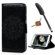 S5 Case,Samsung Galaxy S5 Case (I9600) - Wallet Embossed Totem Flower Design Folio Flip PU Leather with Stand... N3