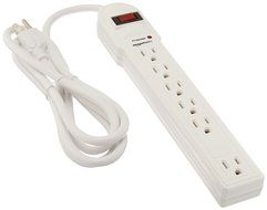 AmazonBasics 6-Outlet Surge Protector Power Strip, 790 Joule - White N7