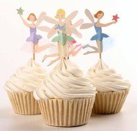 Yunko 48 Fairy Girls Dancers Fun Cupcake Decorative Toppers Cupcake Decorating Tools for Birthday Party N2