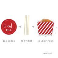 Andaz Press Party Favors Kit with Rectangle Mini Baking Loaf Pans and DIY Toppers, Eat Me, Pink, 12-Pack N47