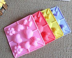 HSE Pretty CUTE Lollipop Heart Bowknot Cake Pops Mould Chocolate Lolly Pop Baking Candy Ice Mold Kitchen Accessory...