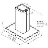 Miseno MH10842AS 600 CFM 42 Inch Wide Stainless Steel Quadruple Light Island Ran, Stainless Steel