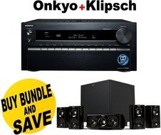 Onkyo TX-NR3030 11.2-Ch Dolby Atmos Ready Network A/V Receiver w/ HDMI 2.0 + Klipsch HDT-600 Home Theater System...