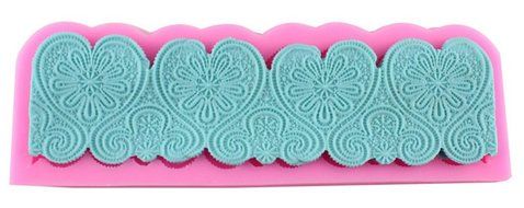 GogoForward Heart Lace Embossed Silicone Fondant Mould Cake Decor N2