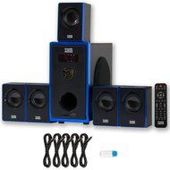 Acoustic Audio AA5102 Home Theater 5.1 Speaker System with USB Bluetooth and 5 Extension Cables