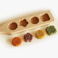 ABOGALE 4 Flower Environmental Wooden Muffin And Mooncake Cups Handmade Soap Molds Biscuit Chocolate Ice Cake