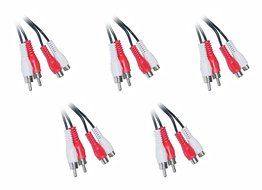 C&amp;E 6-Feet 2 RCA Male to Female Stereo Audio Extension Cable, 2-Pack (CNE22094) N4