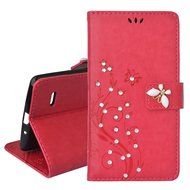 Spritech(TM) LG G Stylo Cellphone Bling Case,PU Leather Wallet Slim Fold Phone Cover 3D Handmade Bling Rhinestone... N31