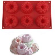 Bundt Cake Mold, SySrion 6-cavity Silicone Fancy Bundt Cake, Muffin Cups, Coffee Cake, Cupcake, Brownie and Cornbread... N19