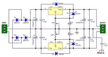 Electronics-Salon 1PCS Voltage Regulator PCB for LM317 LM337 or 78xx 79xx IC N2