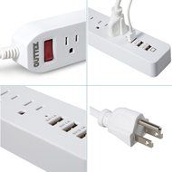 [New] Outtek 6-Outlet Fireproof Surge Protector 1625W/13A with 6 USB Ports (5V/2.4A*2 and 5V/1A*4) Charging Station... N7