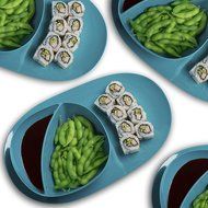 Zak! Designs Moso Divided Plate, 100% Natural Materials and BPA-free, 10.5&quot;, Rye, Set of 6 N15