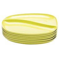 Zak! Designs Moso Divided Plate, 100% Natural Materials and BPA-free, 10.5", Rye, Set of 6 N16