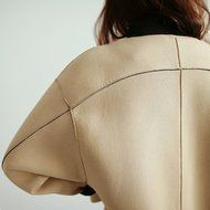 Spritech(TM) Women's Stand Collar Spacewadding Casual Long Sleeve Coat Jacket Khaki L N12