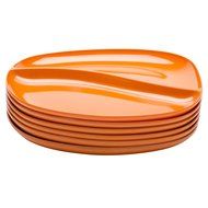 Zak! Designs Moso Divided Plate, 100% Natural Materials and BPA-free, 10.5", Rye, Set of 6 N17