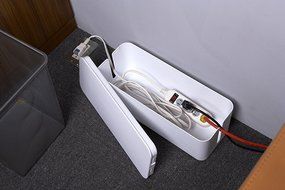 Cable Management Box Organizer Storage No Clutter - Hide Your Power Strips, Surge Protectors, Cords, Wire Ties... N4