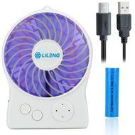 iKKEGOL Mini Portable Wireless Rechargeable Super Strong Wind Fluorescence Cooling Desk Fan - 3 Mode Wind Speed... N13