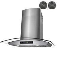 30 in. Convertible Wall Mount Range Hood in Stainless Steel with Tempered Glass, Touch Control and Carbon Filters