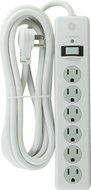 GE 14014 6-Outlet General Purpose Surge Protector, 800 Joules, 8ft Cord, White, with Twist to Lock Safety Covers... N7