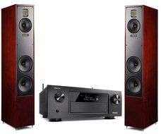 Martin Logan Motion 40 Cherry Floorstanding Speakers with Denon AVR-X4300H A/V Receiver