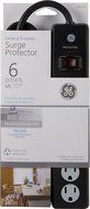 GE 14014 6-Outlet General Purpose Surge Protector, 800 Joules, 8ft Cord, White, with Twist to Lock Safety Covers... N8