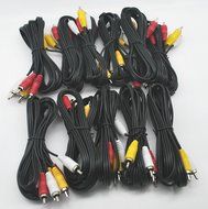 LOT OF 10 NEW 6 Ft RCA AUDIO/VIDEO COMPOSITE CABLES DVD/VCR/SAT YELLOW RED &amp; WHITE CONNECTORS N2