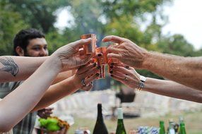 Sertodo Sharpshooter Shot Cups, set of 4, Hammered Copper, 2 fluid ounces N20