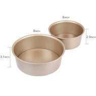 Yilove 6&quot; and 8&quot; Round Cake Pan with Removable Bottom (Champagne) N5
