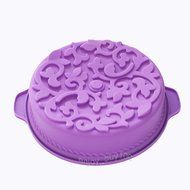 X-Haibei Vine Flower Round Gelatinas Chiffon Mousse Cake Pan Pizza Baking Silicone Mold N2