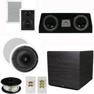Theater Solutions 5.1 Home Theater 4 Speaker Set with Center, 15" Powered Sub and More TS5W6CC51SET8