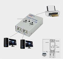 USB 2.0 2-Port Sharing Auto-Switch Printer Scanner Splitter N3