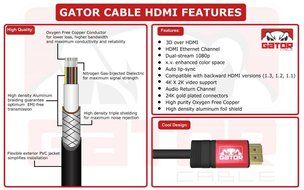 Gator Cable 75 feet Red HDMI Cable with rugged and durable aluminum metal housing High Speed V1.4 Ethernet 3D... N13
