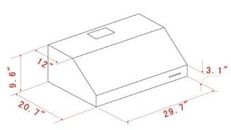 K-star K1032 Under Cabinet Range Hood 30-inch