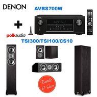 Denon AVRS700W 7.2 Channel Full 4K Ultra HD A/V Receiver with Bluetooth and Wi-Fi + 2 Polk Audio TSi300 Floorstanding...