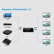 ZAMO 1x4 4 Ports Hdmi Powered Splitter for Full Hd 1080p &amp; 3d Support (One Input to Four Outputs) N8