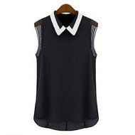 Banggood Gilrs Sleeveless Vintage Sheer Tops Lace Shirt Chiffon Blouse N3