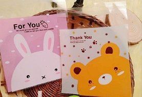 ONOR-Tech 100 PCS Lovely Cute OPP Self Adhesive Cookie Bakery Candy Biscuit Treat Gift Diy Plastic Bag (Flower) N22
