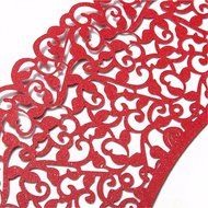 Welldone 100pcs Filigree Vine leaves Laser Hollow Edge Baking Cake Cups Birthday Party (Red) N13