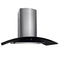 AKDY 36" Wall Mount Stainless Steel Kitchen Cooking Vent LED Display Push Button Control Range Hood N5