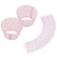 Welldone 100pcs Filigree Vine leaves Laser Hollow Edge Baking Cake Cups Birthday Party (Red) N15