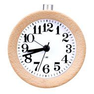 DZT1968 Round Wooden Silent Alarm Clock With Night Light