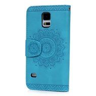 S5 Case,Samsung Galaxy S5 Case (I9600) - Wallet Embossed Totem Flower Design Folio Flip PU Leather with Stand... N9