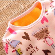 Yaheeda Kids Children Plush Cotton Pajamas T-Shirt and Open-crotch Pants Suit N8