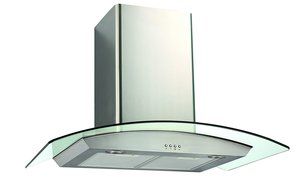 Ancona GC430 Glass Canopy 400 CFM Wall Mount Range Hood, 30-Inch N5